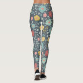 Leuke bloemen kleurrijk naadloos patroon leggings (Achterkant)