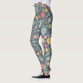 Leuke bloemen kleurrijk naadloos patroon leggings (Links)