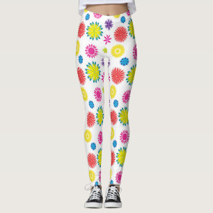Leuke Bloemen Kleurrijke Tuin Feestje Leggings