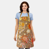 Leuke bloemen Moderne monogrammed-inspiratie Schort (Gedragen)