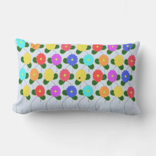 Leuke bloemen op Bleek blauw Kussen