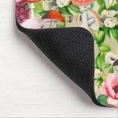 Leuke bloemen paddenstoel schimmels beige tuin muismat (Hoek)