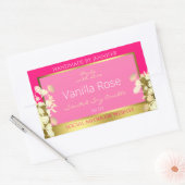 Leuke Bloemen Product Verpakking Etiketten Roze en (Envelop)