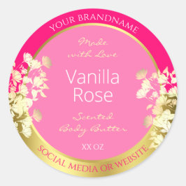 Leuke Bloemen Product Verpakking Etiketten Roze en