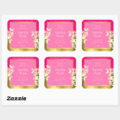 Leuke Bloemen Product Verpakking Etiketten Roze en (Vel)