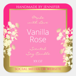 Leuke Bloemen Product Verpakking Etiketten Roze en