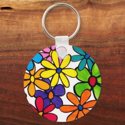 leuke bloemen sleutelhanger (Voorkant)