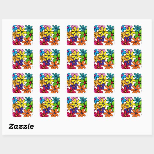 leuke bloemen sticker (Vel)