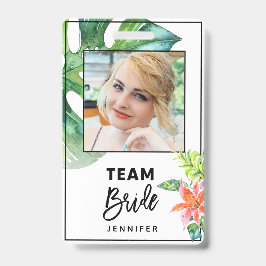 Leuke Bloemen Tropische Team Bruid Bachelorette Pa Badge