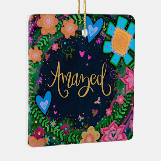 Leuke Bloemen Verbaasde  Dragonfly Inspirivity Keramisch Ornament (Rechts)