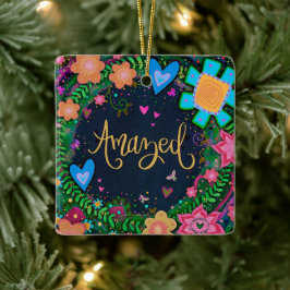 Leuke Bloemen Verbaasde Dragonfly Inspirivity Keramisch Ornament