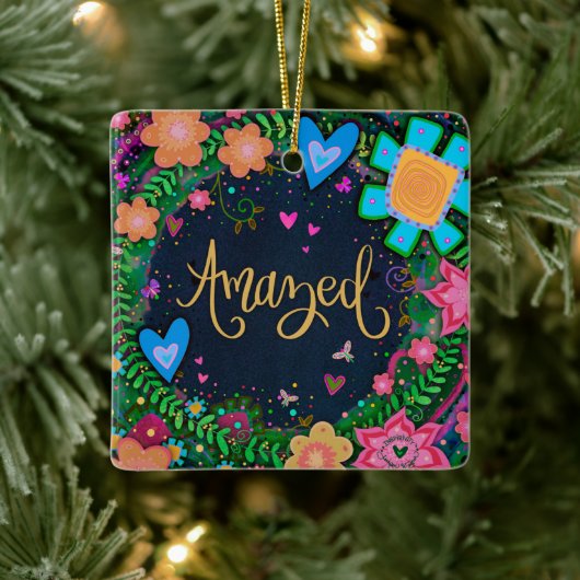 Leuke Bloemen Verbaasde  Dragonfly Inspirivity Keramisch Ornament (Boom)