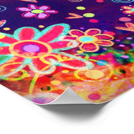 Leuke  Bloemen Vind Joy Quote Inspirerend Poster (Hoek)