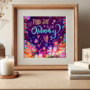 Leuke Bloemen Vind Joy Quote Inspirerend Poster