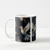 Leuke Bloemen Vogel Custom Name Koffiemok (Links)