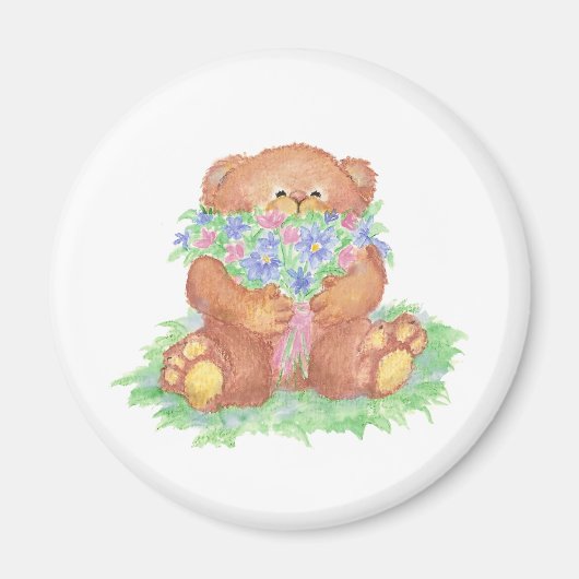 Leuke Bloemen voor U Teddybeer Magneet (Voorkant)