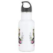 Leuke Bloemen Zebra Kinder School Wild gepersonali Waterfles (Achterkant)