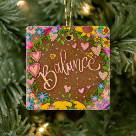 Leuke Bloemenbalans Roze Hart Inspirativiteit Keramisch Ornament