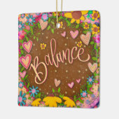 Leuke Bloemenbalans Roze Hart Inspirativiteit Keramisch Ornament (Links)