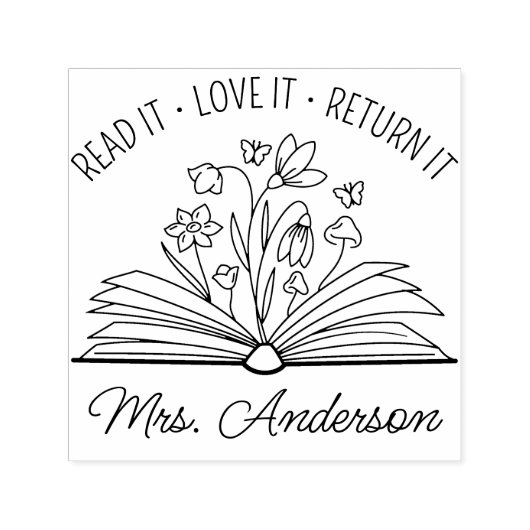 Leuke Bloemenbibliotheek Bloemen Grow your Mind Te Zelfinktende Stempel (Design)