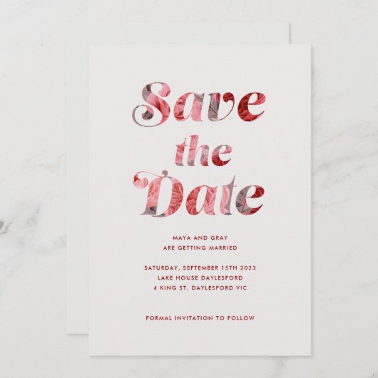 Leuke bloemenbruiloft uitnodiging (Voorkant / Achterkant)