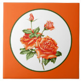 Leuke  bloemendecoratie rozen tegeltje (Voorkant)