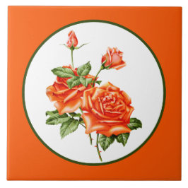 Leuke  bloemendecoratie rozen tegeltje