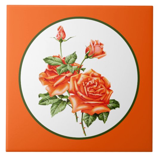 Leuke  bloemendecoratie rozen tegeltje (Voorkant)