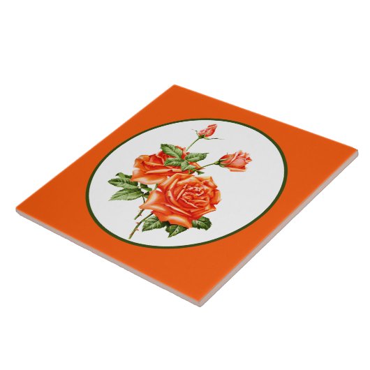 Leuke  bloemendecoratie rozen tegeltje (Zijkant)