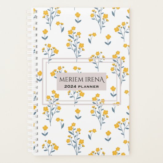 Leuke bloemenelegante chique coole agenda planner2 (Voorkant)