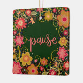 Leuke Bloemengroene pauze die inspiratie aanmoedig Keramisch Ornament (Links)