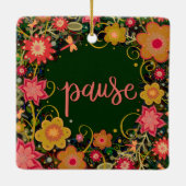 Leuke Bloemengroene pauze die inspiratie aanmoedig Keramisch Ornament (Achterkant)