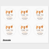 Leuke bloemenhalloween dank u baby shower ronde sticker (Vel)