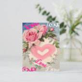 Leuke bloemenkaart, liefje briefkaart (Staand voorkant)