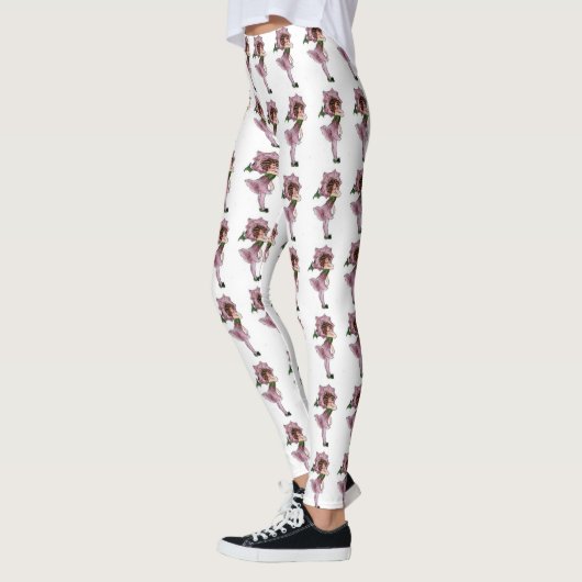 Leuke bloemenkinderen Morning Glory Floral Cartoon Leggings (Links)