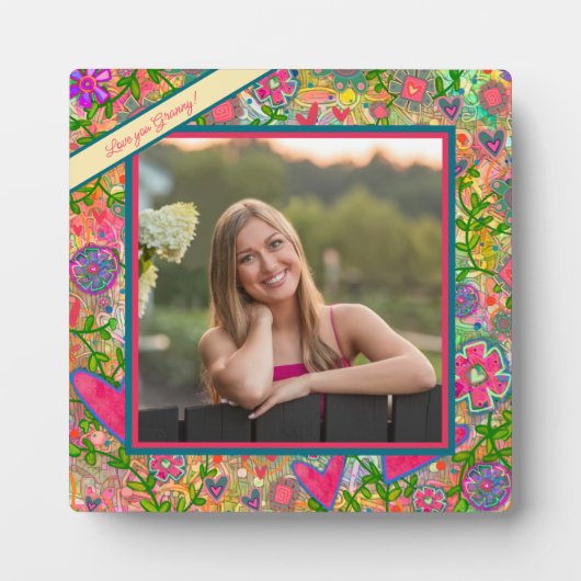 Leuke bloemenliefde harten fotobericht fotoplaat (Voorkant)