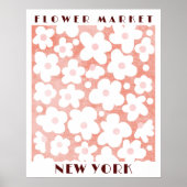 Leuke Bloemenmarkt Retro Daisy Roze Terracotta Poster (Voorkant)