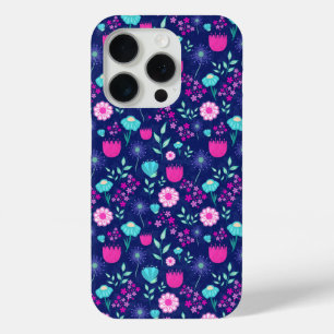 Leuke bloemenpatroon achtergrond iPhone 15 pro case