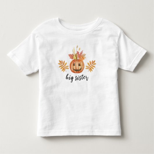 Leuke bloemenpompoen halloween Herfst groot zusje Kinder Shirts (Voorkant)