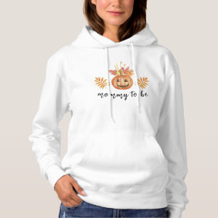 Leuke bloemenpompoen Halloween Herfst mama om te z Hoodie