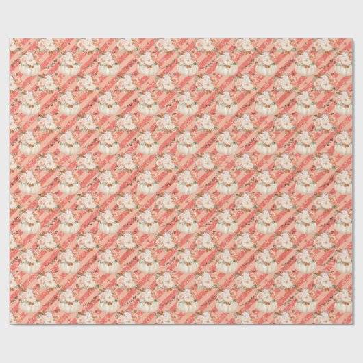 Leuke Bloemenpompoen Verjaardags Meisje Baby showe Cadeaupapier (Vlak)