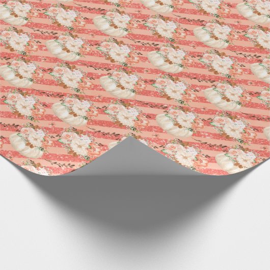 Leuke Bloemenpompoen Verjaardags Meisje Baby showe Cadeaupapier (Hoek)