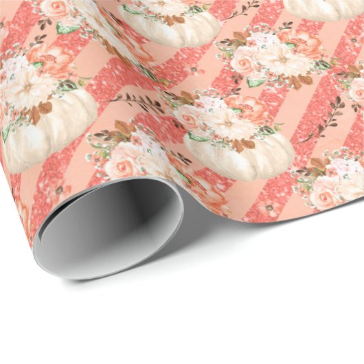 Leuke Bloemenpompoen Verjaardags Meisje Baby showe Cadeaupapier (Rol Hoek)