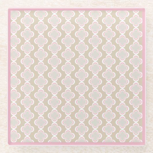 Leuke bloemenprint glazen onderzetter (Voorkant)