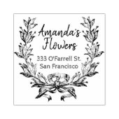 Leuke bloemenretour en zakelijk adres rubberstempel (Afrduk)