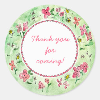 Leuke bloemensticker ronde sticker
