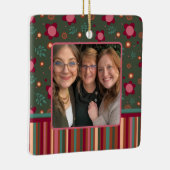 Leuke bloemenstreep op maat foto tweezijdig keramisch ornament (Rechts)