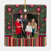 Leuke bloemenstreep op maat foto tweezijdig keramisch ornament (Achterkant)