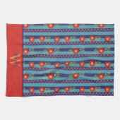 Leuke bloemenstreep Stijlvolle aangepaste Initiaal Theedoek (Horizontaal)