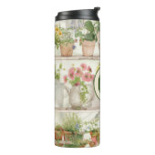 Leuke bloemenvaas Tuin Planten Waterverf Monogram Thermosbeker (Gedraaid links)